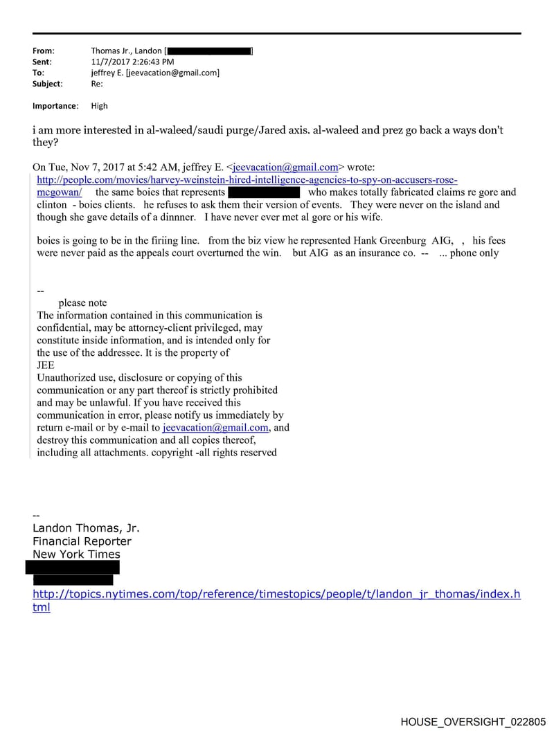 HOUSE OVERSIGHT 022805